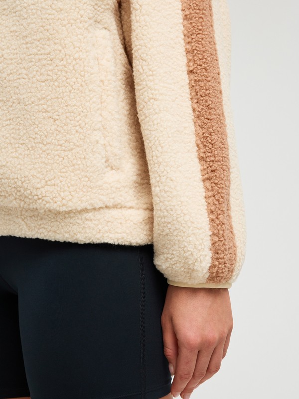 Roxy Boundless Spirit Fleece-Jacke in Beige & Creme