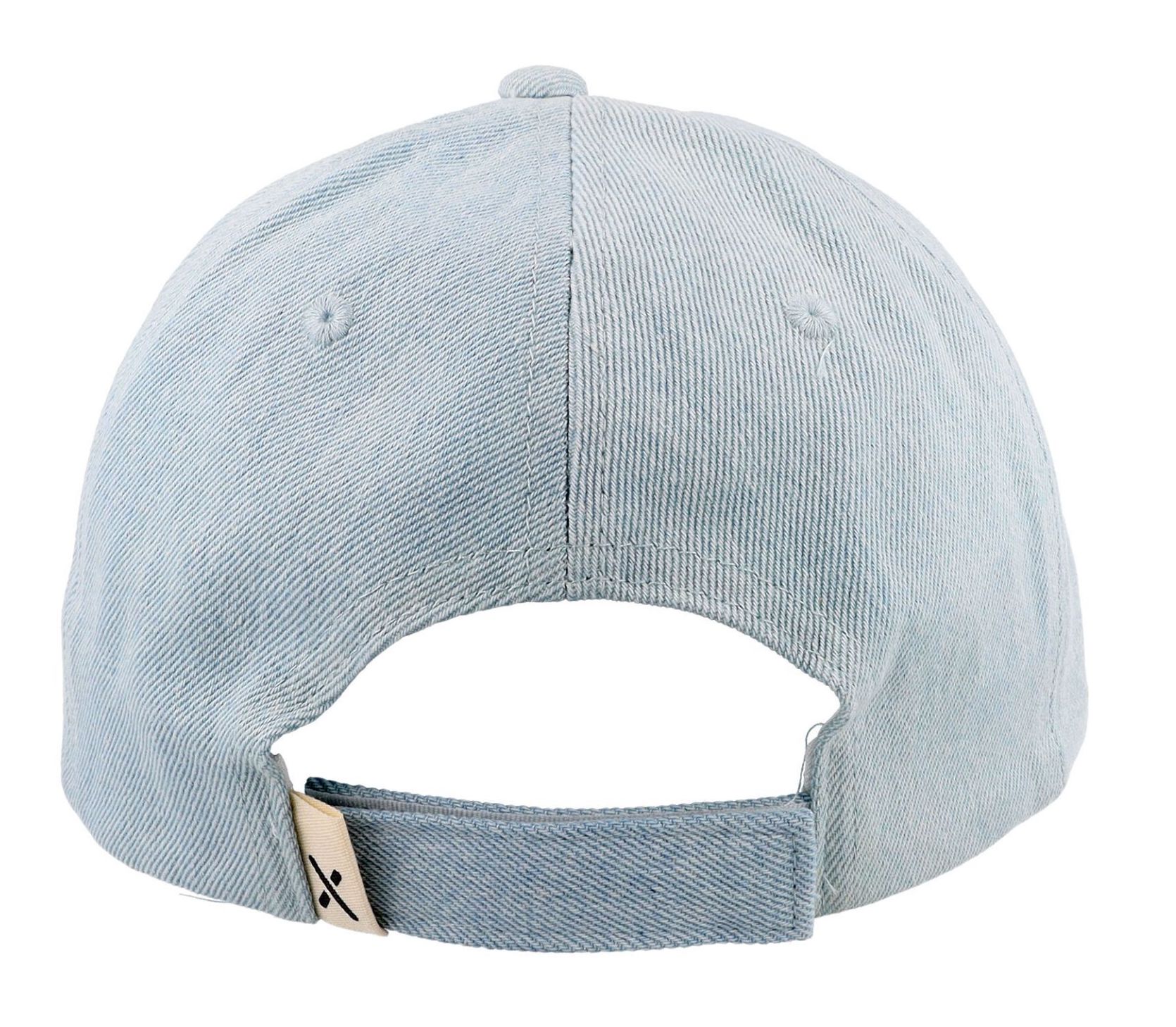 Maximo Cap Hellblaues Denim mit Klettverschluß & Blume Prägung Maximo Cap Hellblaues Denim mit Klettverschluß & Blume Prägung