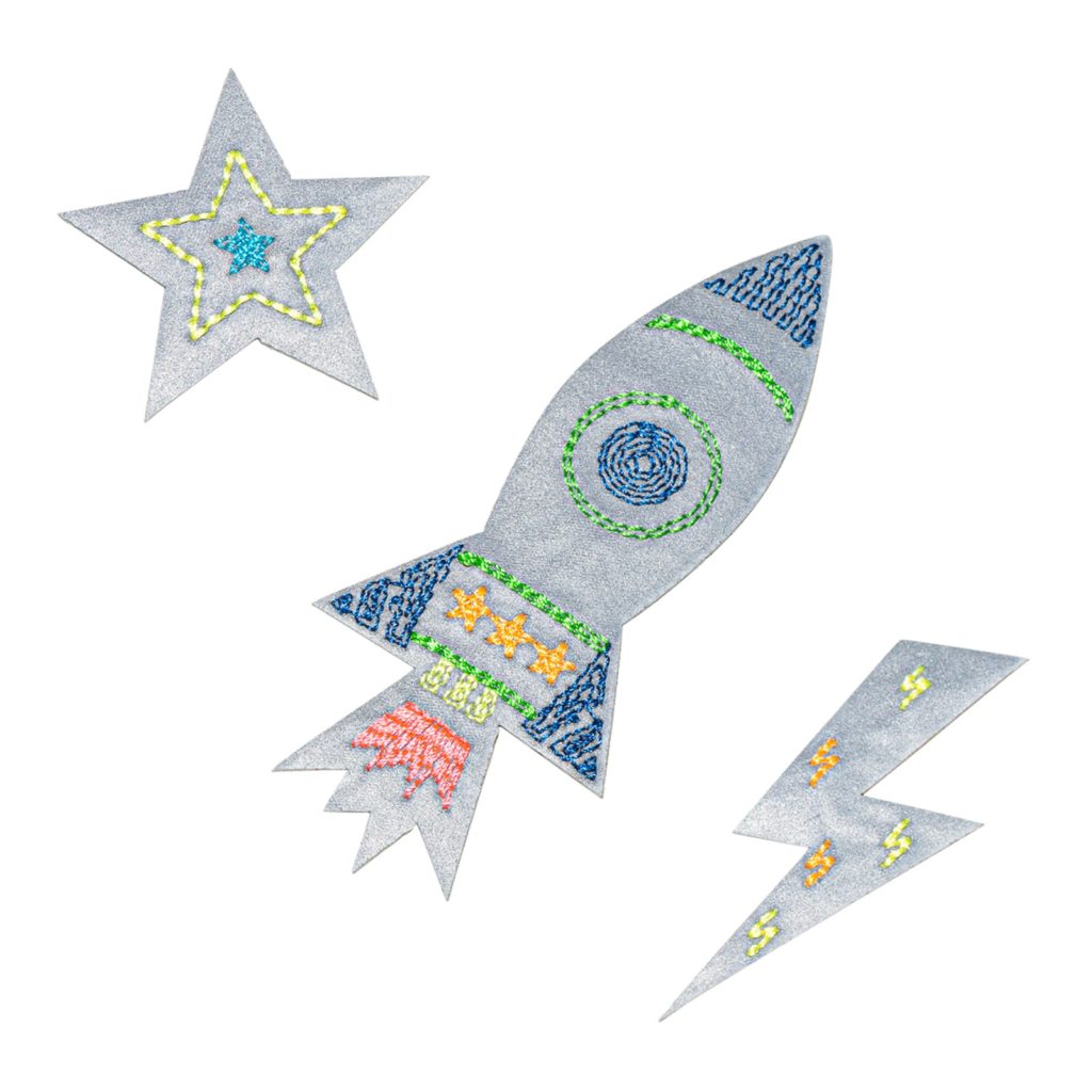 fabfabstickers Klebesticker Reflektor Set - Rakete