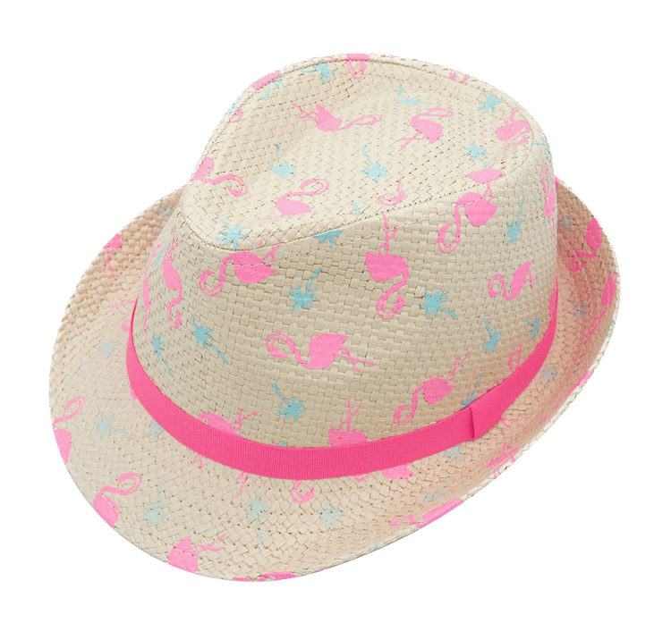 Maixmo Trilby Sommerhut Strohhut Flamingo 