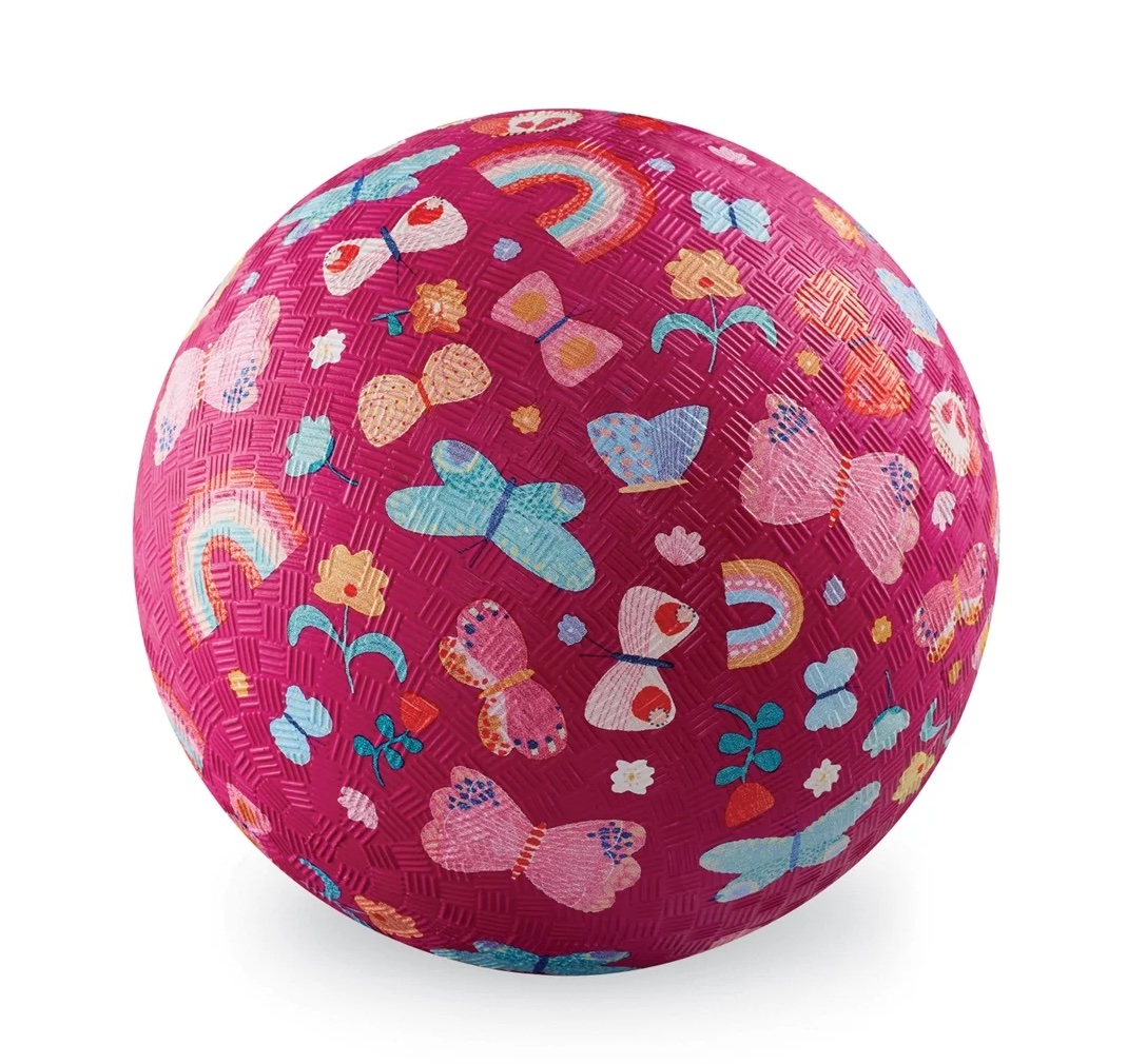 Crocodile Creek Spielzeug Ball in Pink Klein 13 cm - Naturgummi - Schmetterlinge Crocodile Creek Spielzeug Ball in Pink Klein 13 cm - Naturgummi - Schmetterlinge