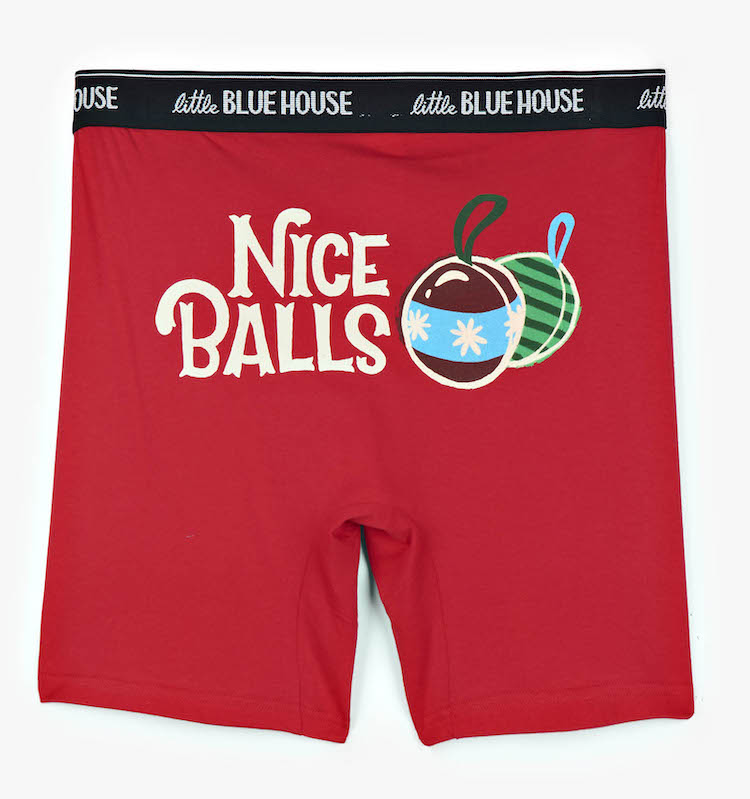 BXCBALL003_B Little Blue House Jersey Boxer Short Unterhose in Rot - Nice Balls