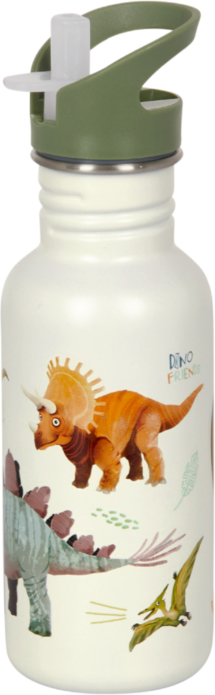 Spiegelburg Edelstahlflasche mit Bürste - Dino Friends