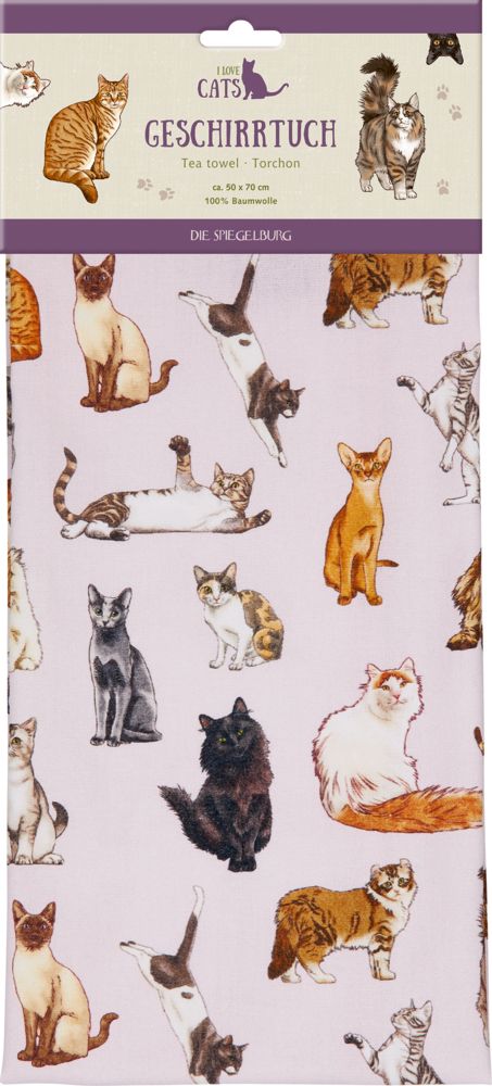 Die Spiegelburg Geschirrtuch - I love cats - Katzen Die Spiegelburg Geschirrtuch - I love cats - Katzen