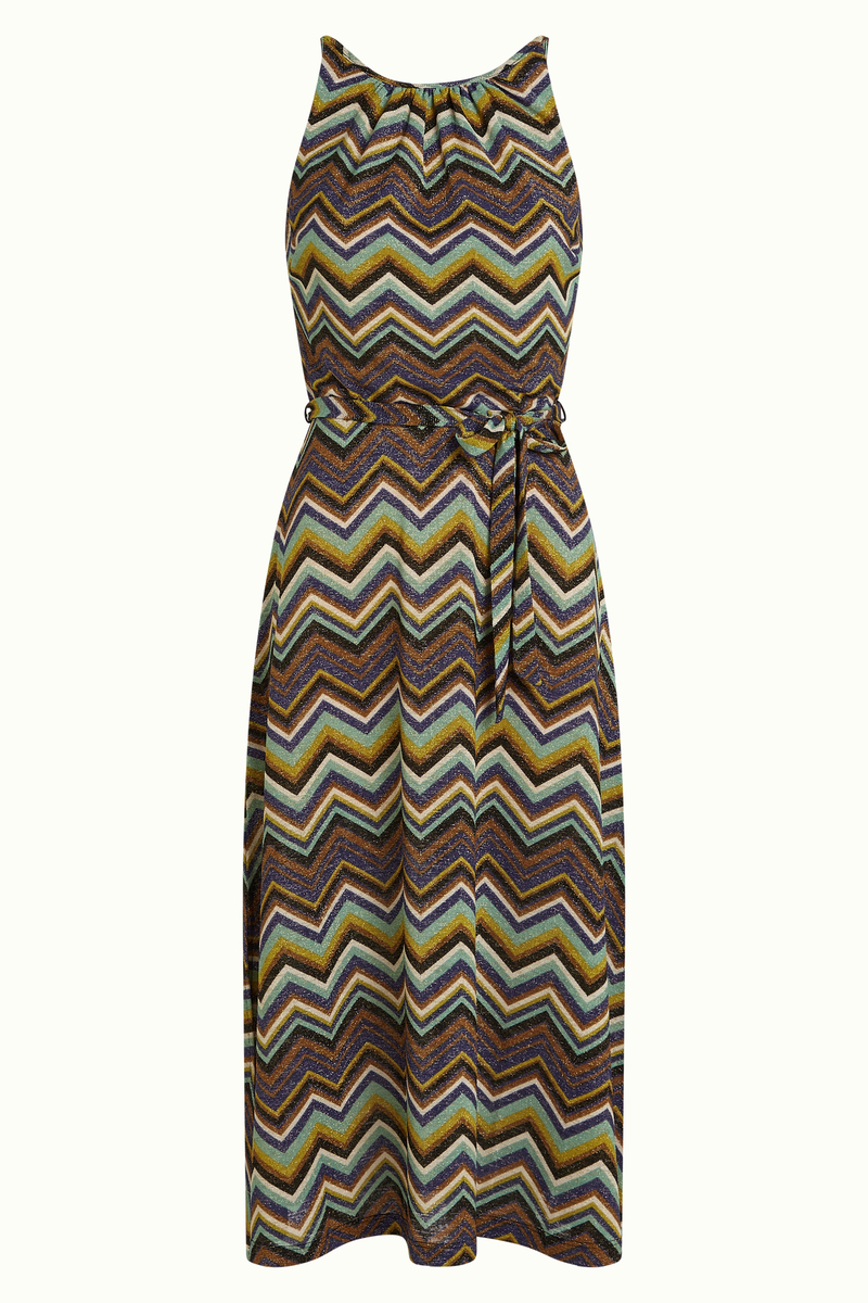 King Louie Damen Kleid Hazel Shio - ZickZack Strong Blau King Louie Damen Kleid Hazel Shio - ZickZack Strong Blau