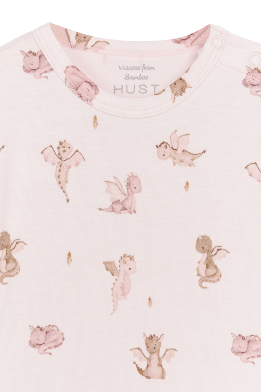 Hust & Claire Bue Bambus Viskose Kurzarm Body in Rosa mit Kleinen Drachen Hust & Claire Bue Bambus Viskose Kurzarm Body in Rosa mit Kleinen Drachen