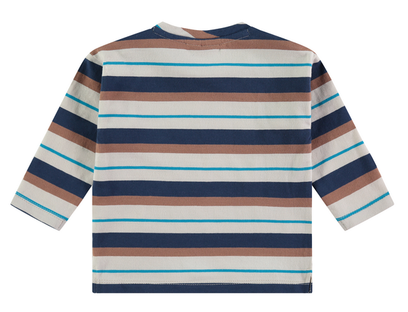 Babyface Langarm Shirt in Creme Blau & Braun Gestreift - SALE Babyface Langarm Shirt in Creme Blau & Braun Gestreift - SALE