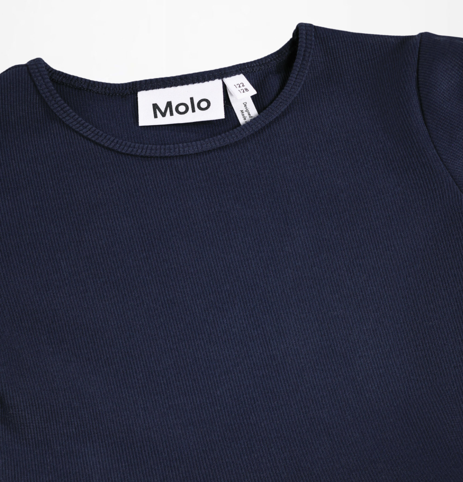Molo Casie Warm Kleid - Dunkelblau mit bedrucktem Rock
