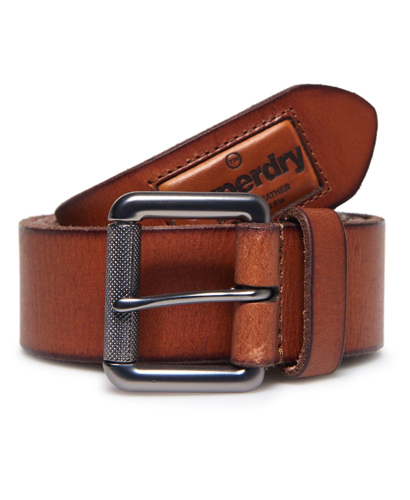 Superdry Badgeman Gürtel in braunem Leder