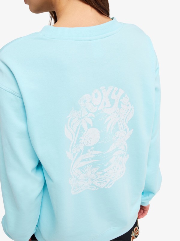 Roxy Surf Stoked Sweatshirt in Türkis Blau Terry Vint - Sweatshirt für Frauen Roxy Surf Stoked Sweatshirt in Türkis Blau Terry Vint - Sweatshirt für Frauen