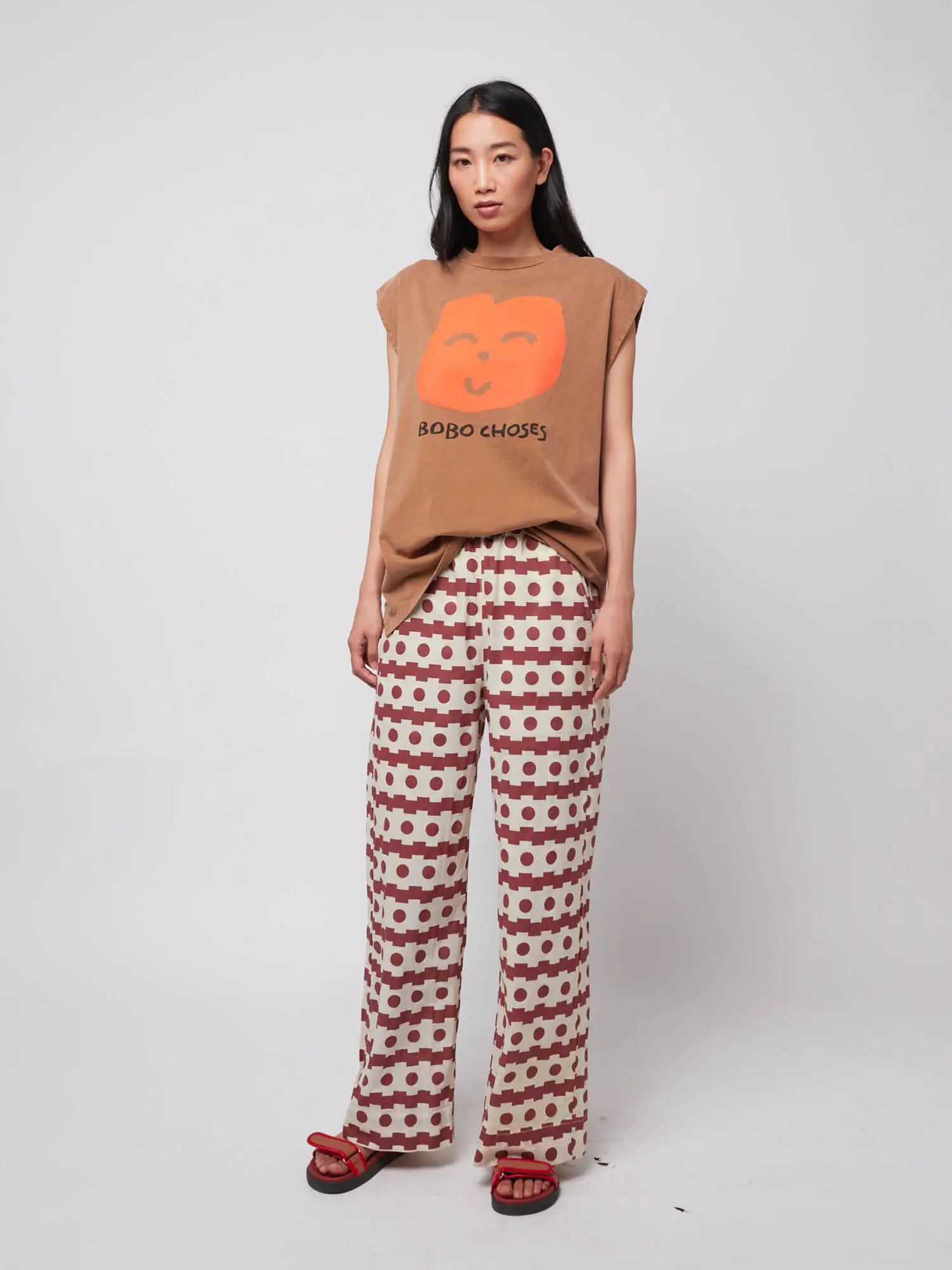 Bobo Choses Geometric Print Wide-Leg Trousers - Sommerhose in Braun & Weiß - SALE