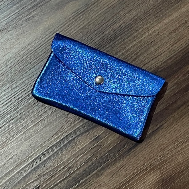 BFF Soft Leder Glitzer Geldbeutel - Royalblau Glam Glitzer - Large