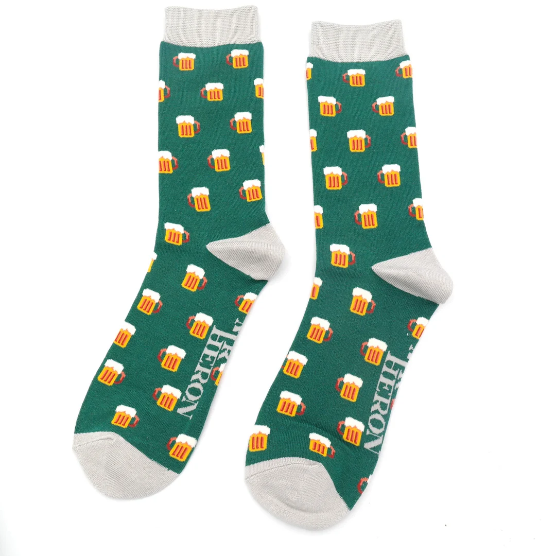 Mr. Heron Bambus Herren Socken Bier in Grün Mr. Heron Bambus Herren Socken Bier in Grün