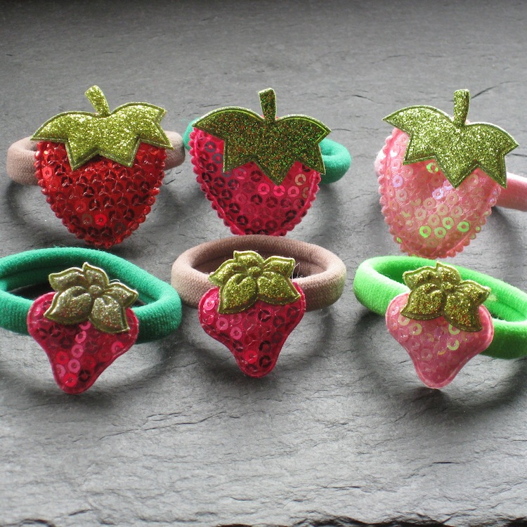 Wowzers Glitzer Haargummis - Erdbeeren