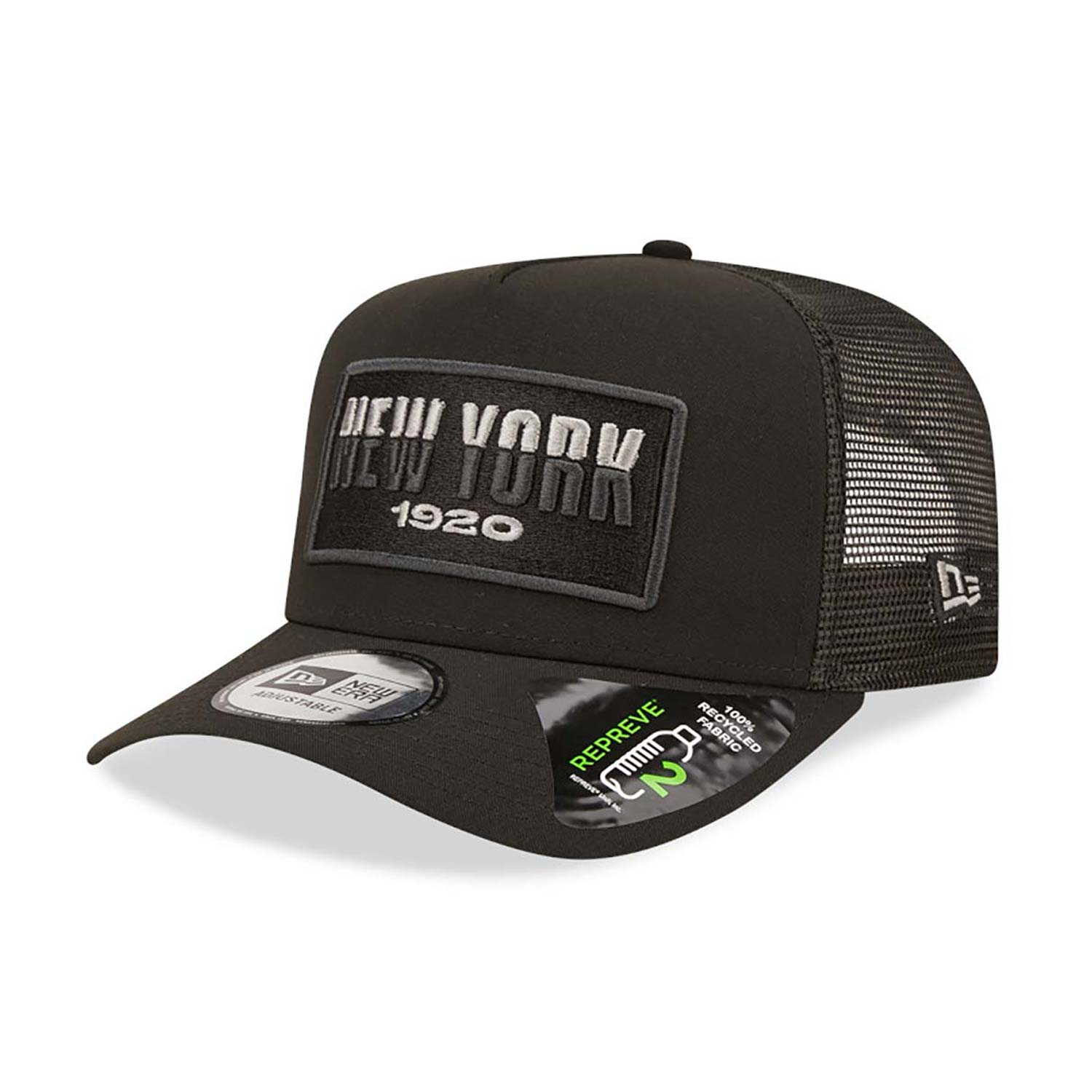 new-era-repreve-usa-state-black-a-frame-trucker-cap-60358078-left New Era 9FORTY A-FRAME Trucker Cap Repreve USA State - Schwarz