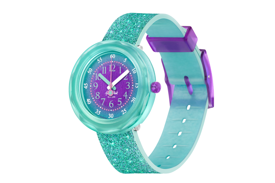 Flik Flak Uhr Kinderuhr - Oceanaxus - türkis/ lila Glitzer