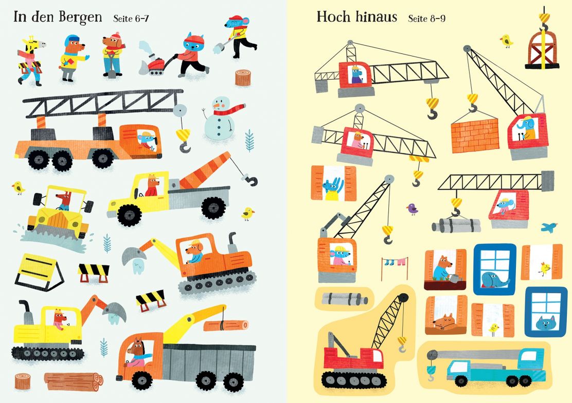 Usborne Mein Immer-wieder-Stickerbuch - Bagger und Kräne