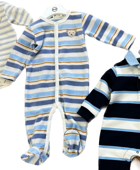 Steiff Nicki Strampler Blau Gestreift