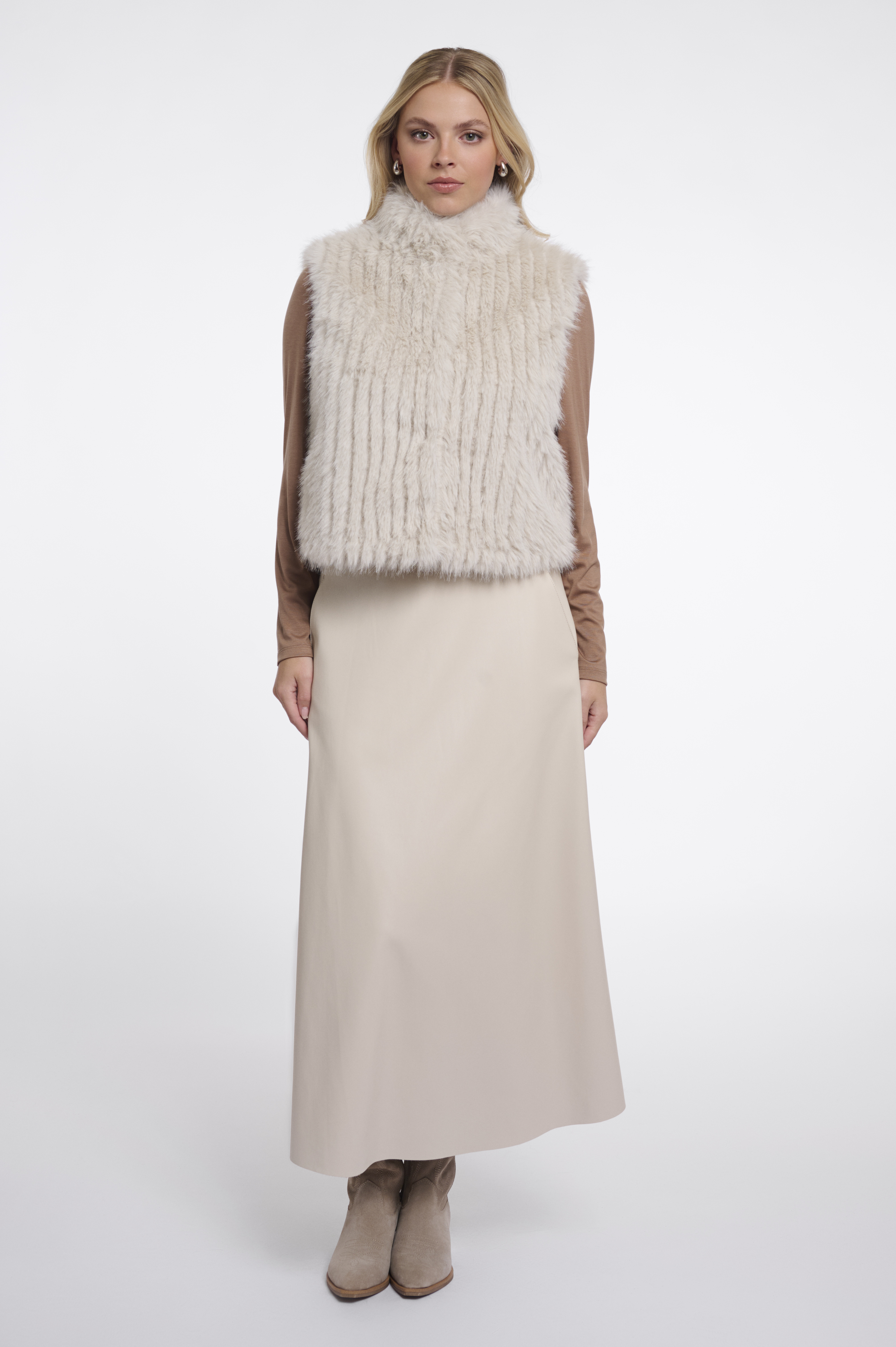 Rino & Pelle Dava Soft-Touch-Weste mit Verschluss - Birch Rino & Pelle Dava Soft-Touch-Weste mit Verschluss - Birch