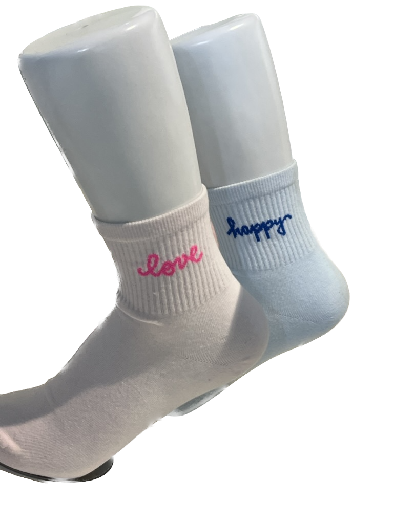 Lua Socken Kurze Sportsocken in Rosa + Neon Pink Love