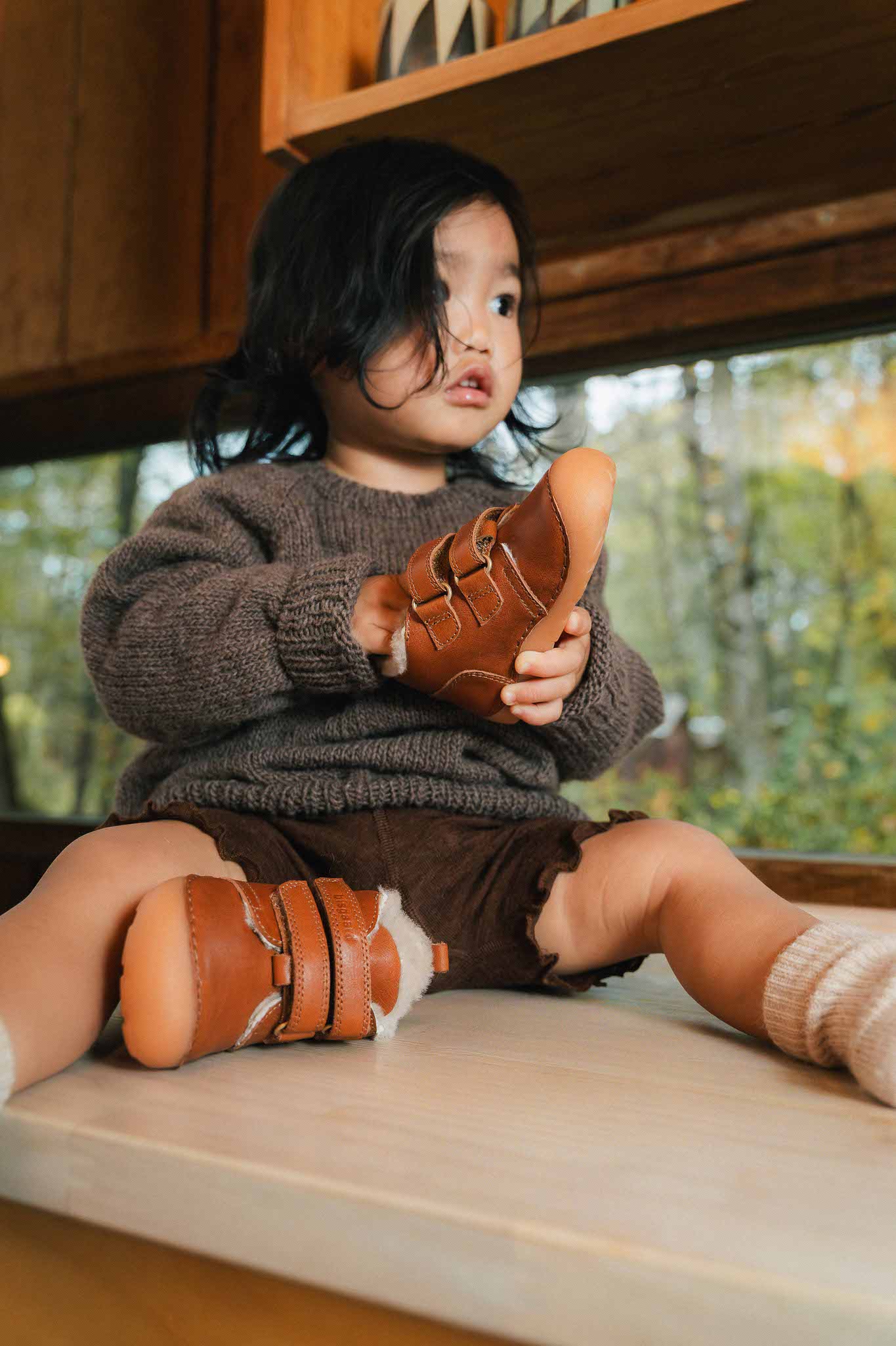 Bisgaard Lederschuh Barefoot Carter Lamb - Lammfell - Cognac Bisgaard Lederschuh Barefoot Carter Lamb - Lammfell - Cognac