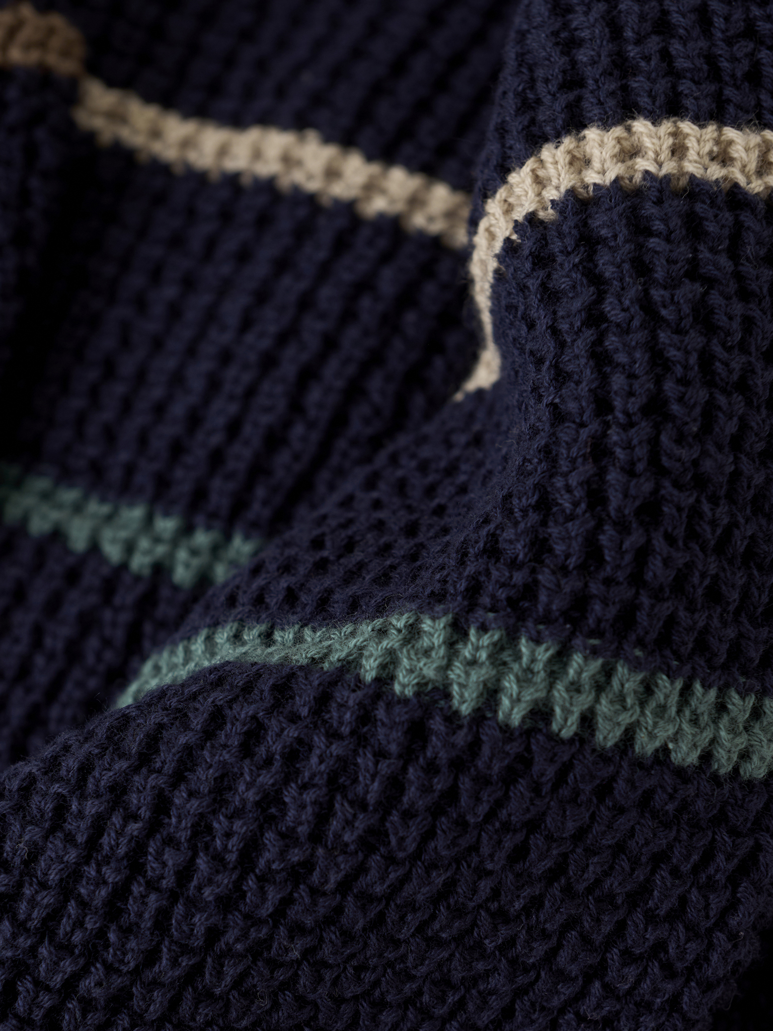 Minymo Jungen Strickpullover - Parisian Night/Navy Blau gestreift