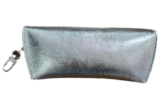 BFF Leder Brillenetui mit Anhänger Clip - Silber