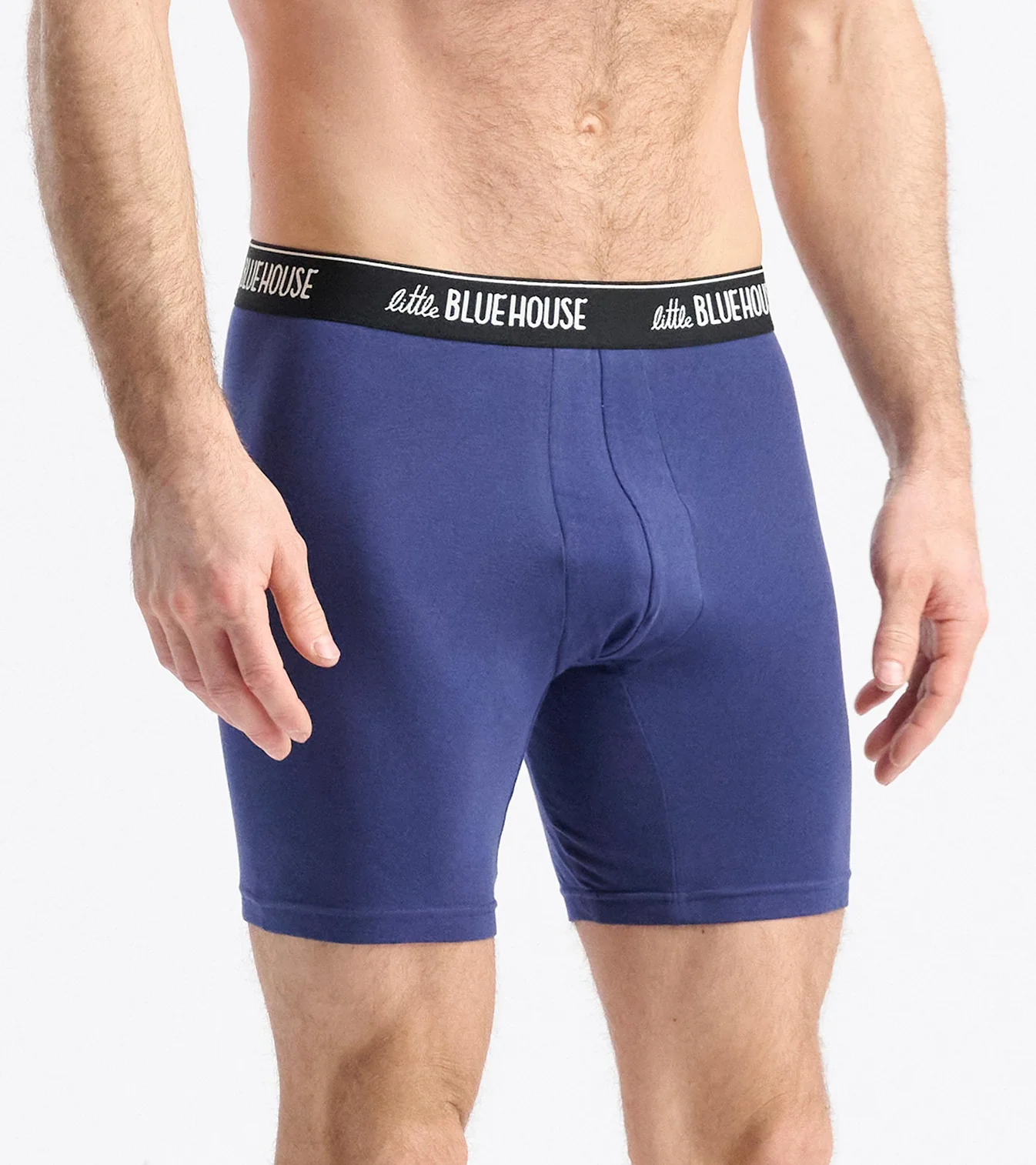 Little Blue House Boxer Short Unterhose in Navy - He Shoots He Scores - Eishockey