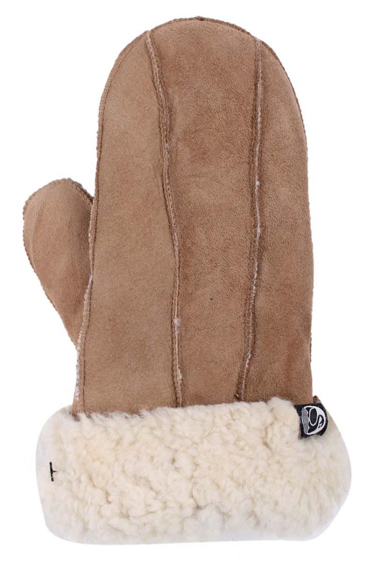 Danefae Lederfäustlinge in Chestnut Braun mit Lammfellfutter