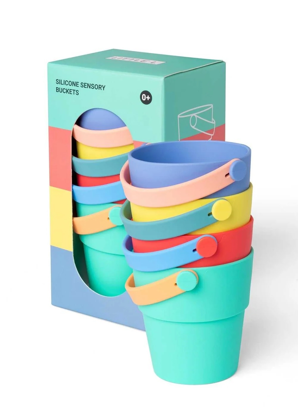 CoolKidz Little L Toys Stappelbare Silikon Badeeimer Bunt CoolKidz Little L Toys Stappelbare Silikon Badeeimer Bunt