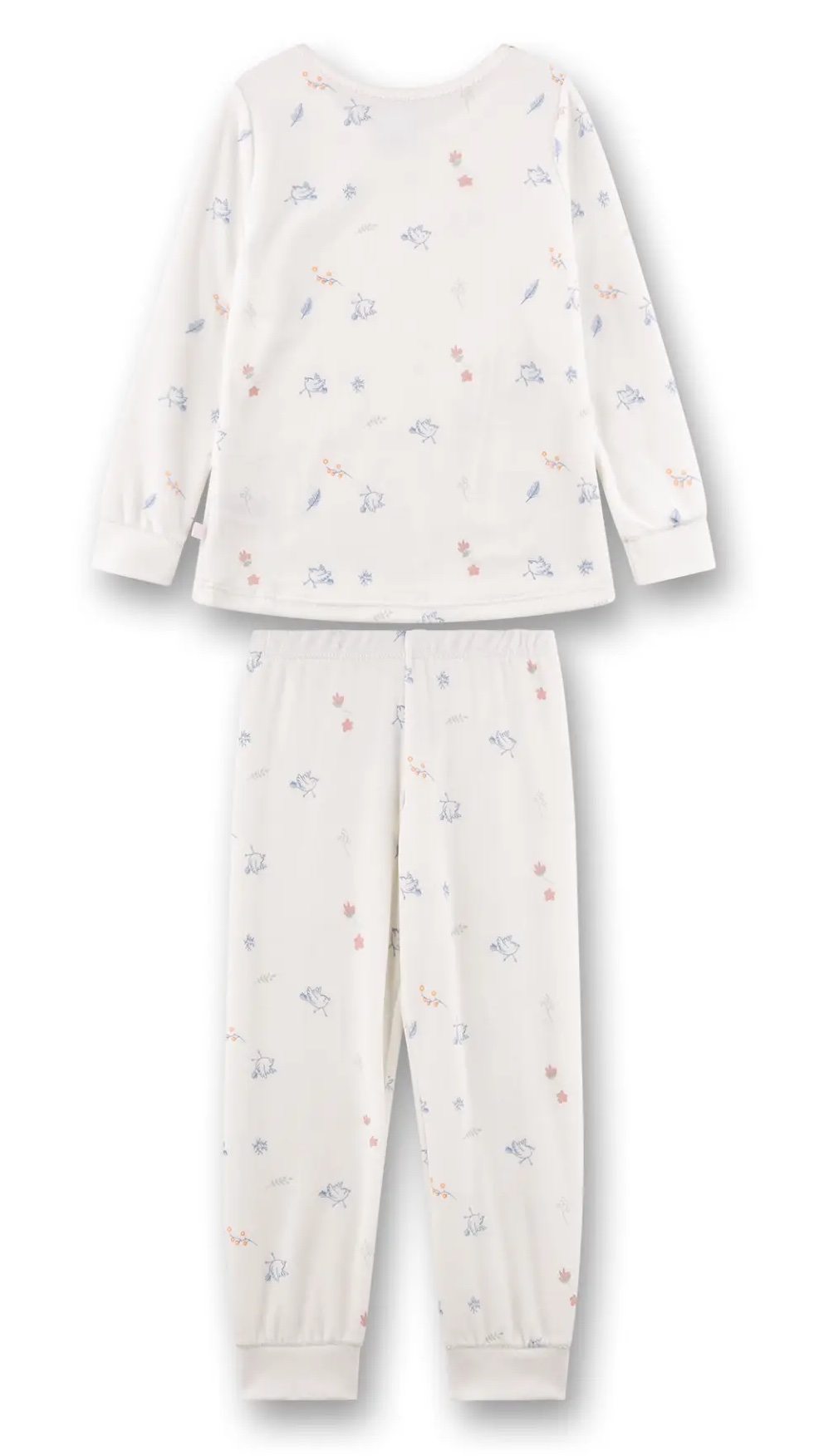 Sanetta Nicki Pyjama Schlafanzug in Weiß - Vogel & Blumen Sanetta Nicki Pyjama Schlafanzug in Weiß - Vogel & Blumen
