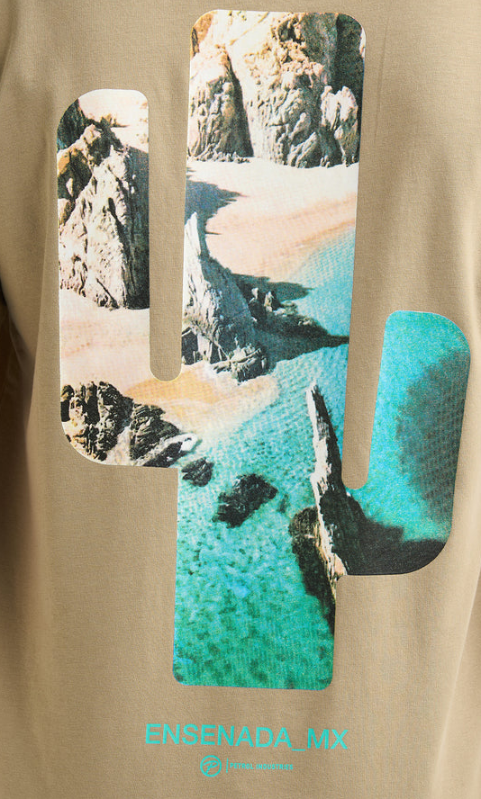 Petrol Industries Jungs T-Shirt in Olive mit Backprint Kaktuss