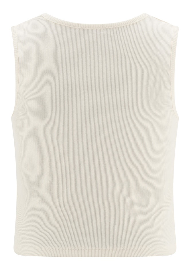 Happy Girls Cropped Top Baumwolle Ripp in Weiß mit Blau - Summer 
