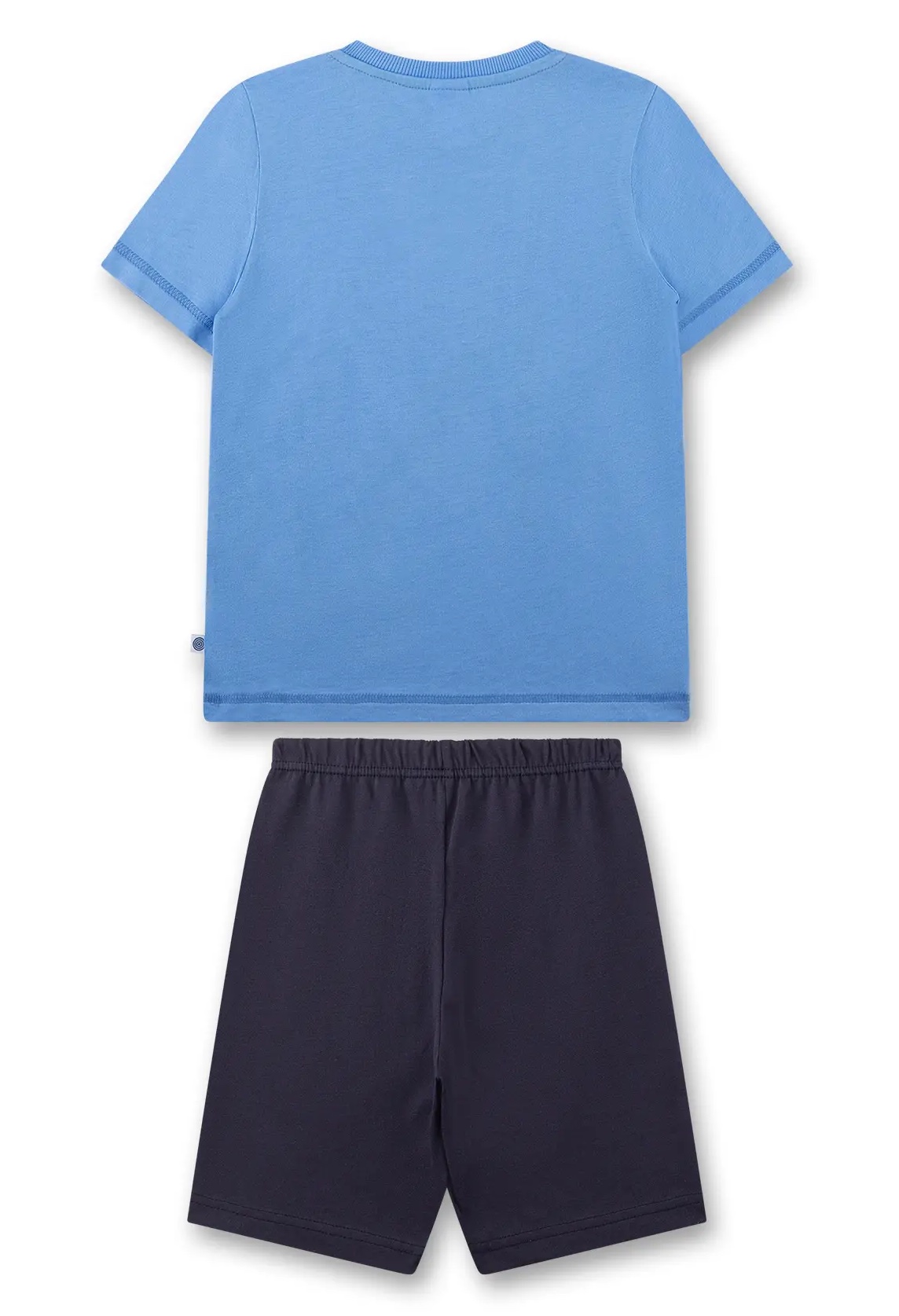 Sanetta Jungs Pyjama/Schlafanzug Kurz Blau - Baufahrzeug Kran - SALE