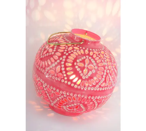 HOFF Interieur Laterne Cordoba in Coral Pink HOFF Interieur Laterne Cordoba in Coral Pink