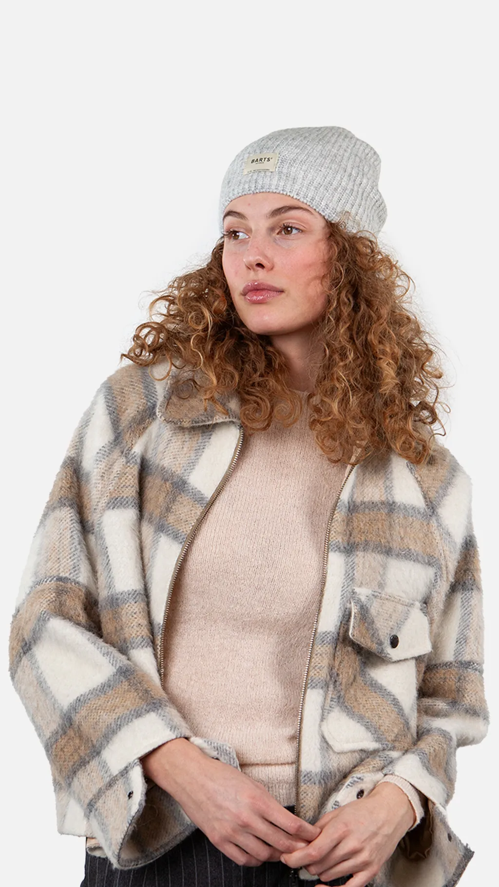 Barts Darty Damen Beanie ohne Bündchen in Grau Barts Darty Damen Beanie ohne Bündchen in Grau