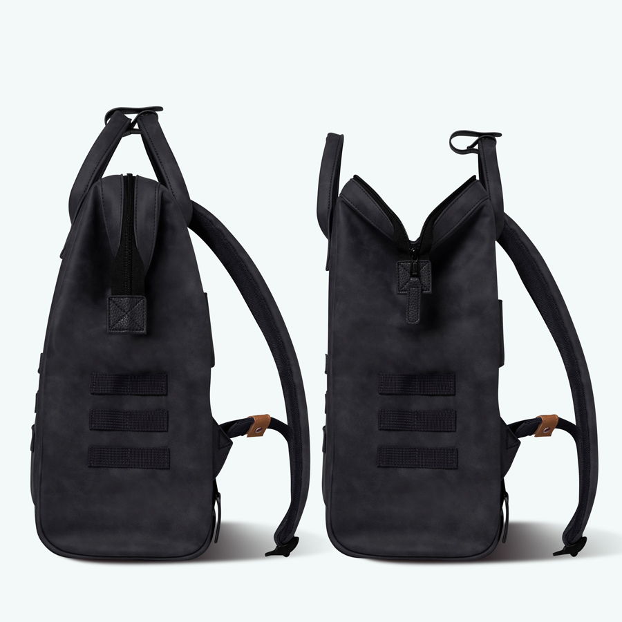 TDM-S22-ADVENTURER-MEDIUM-LEHAVRE-COTE-FERME-OUVERT-BD Cabaia Rucksack LE HAVRE Medium mit Laptop-Fach - Schwarz