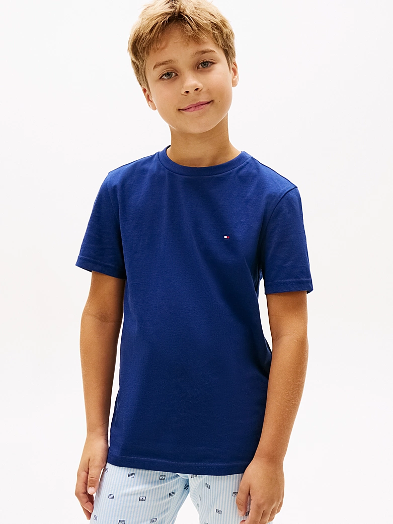 Tommy Hilfiger Jungs Doppelpack T-Shirt / Unterhemden mit Kurzarm - Marine & Hellblau Tommy Hilfiger Jungs Doppelpack T-Shirt / Unterhemden mit Kurzarm - Marine & Hellblau