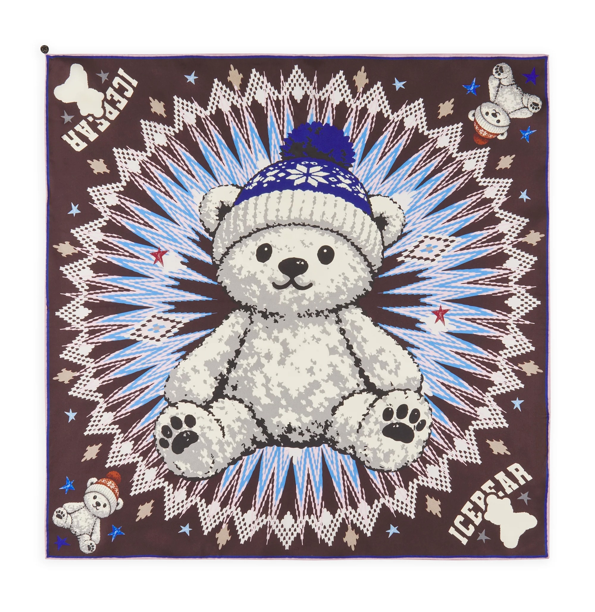 Codello Premium Nickituch aus Reiner Seide Christmas - Nordic Eisbär Motiv