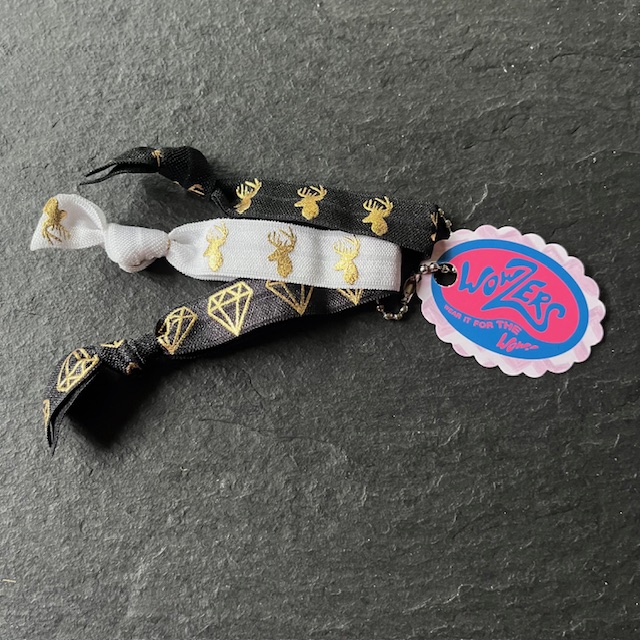 Wowzers Hair Ties Set von 3 Armbänder / Haargummis - Hirsche & Diamanten