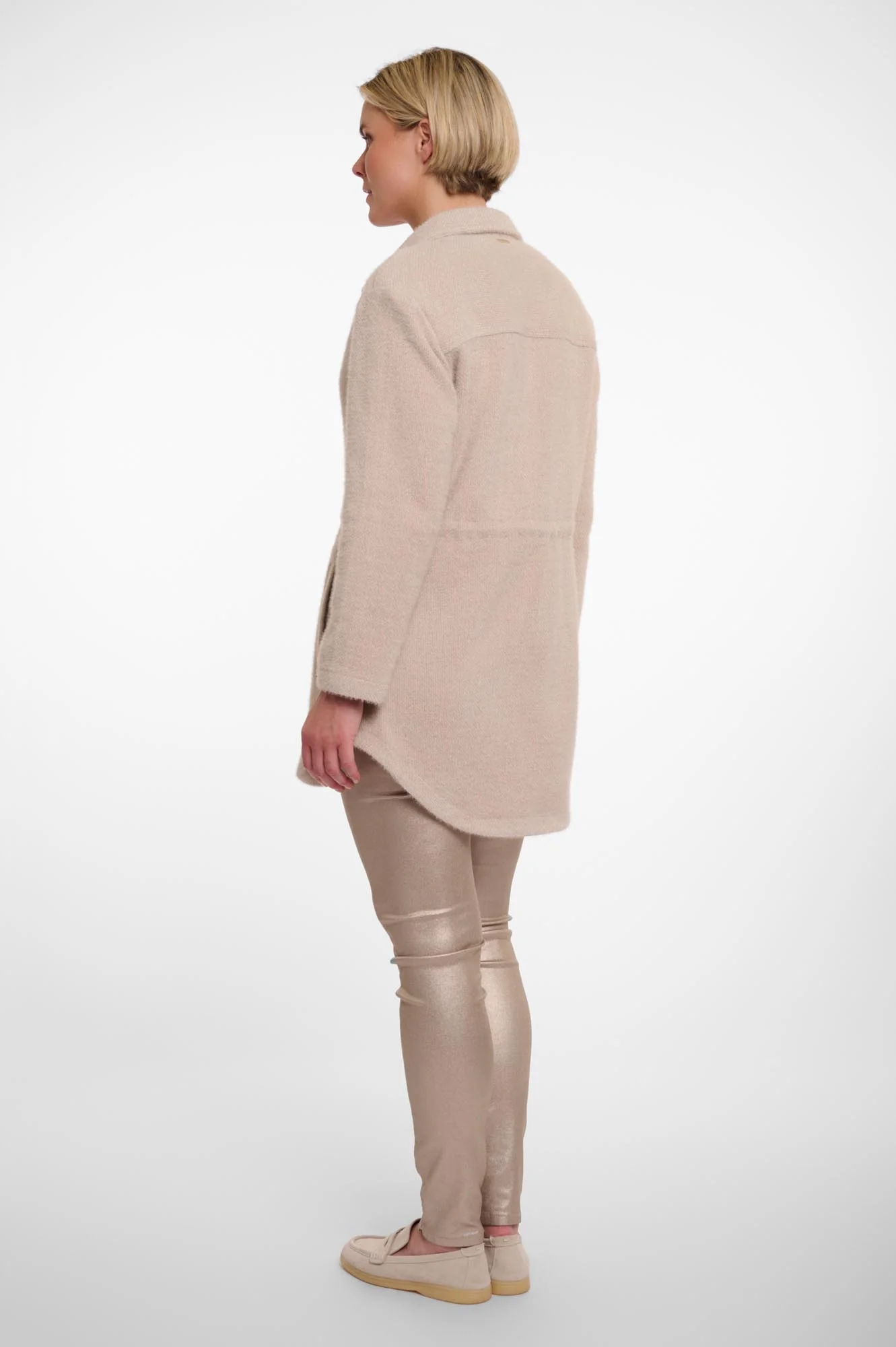 Rino & Pelle Loisa Strickmantel Überhemd in Fog Grey Sandgrau - SALE