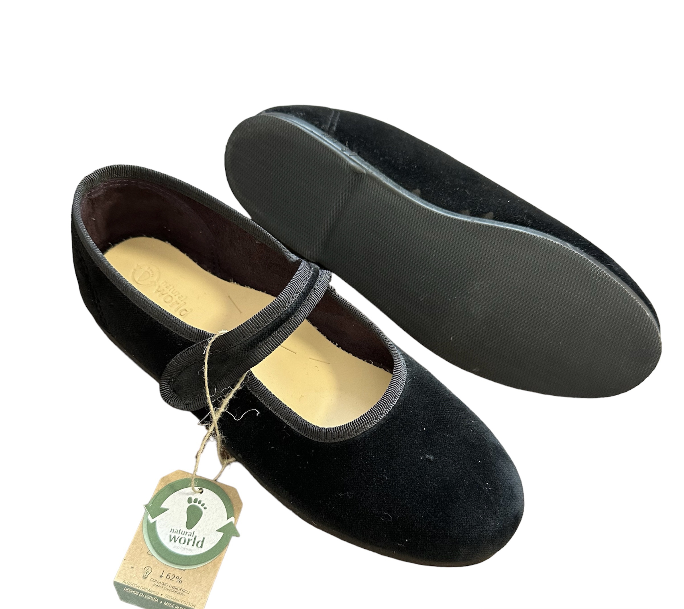 PhotoRoom_20230830_132337 Natural World eco friendly Schuhe/Ballerina - Samt in Schwarz