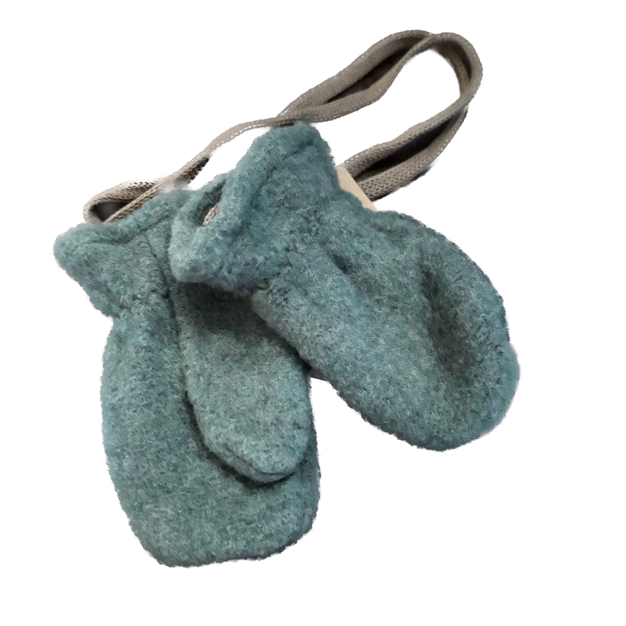 Pure Pure Baby Fäustlinge Merinowolle Fleece mit Bindeband in Salbei Grün Pure Pure Baby Fäustlinge Merinowolle Fleece mit Bindeband in Salbei Grün