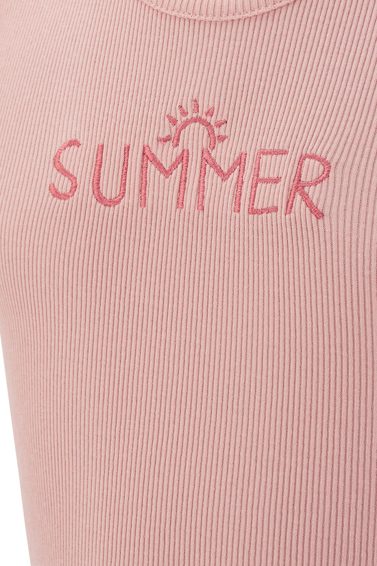 Happy Girls Cropped Top Baumwolle Ripp in Rosa - Summer Happy Girls Cropped Top Baumwolle Ripp in Rosa - Summer