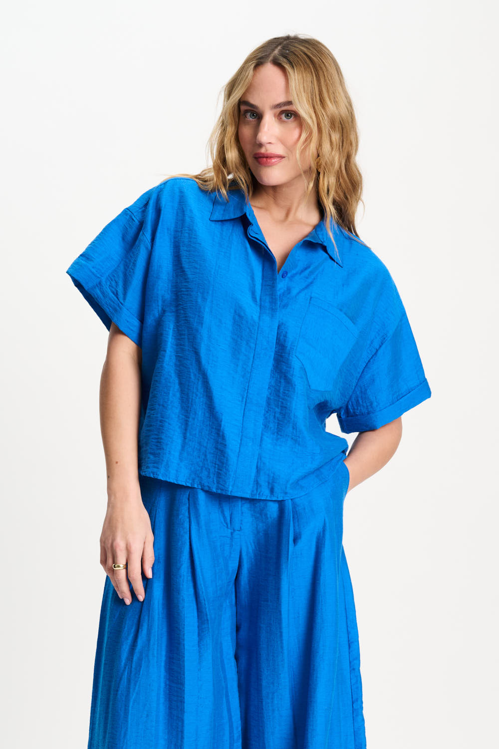 POM Amsterdam Bluse - Ocean Blue - Blau POM Amsterdam Bluse - Ocean Blue - Blau
