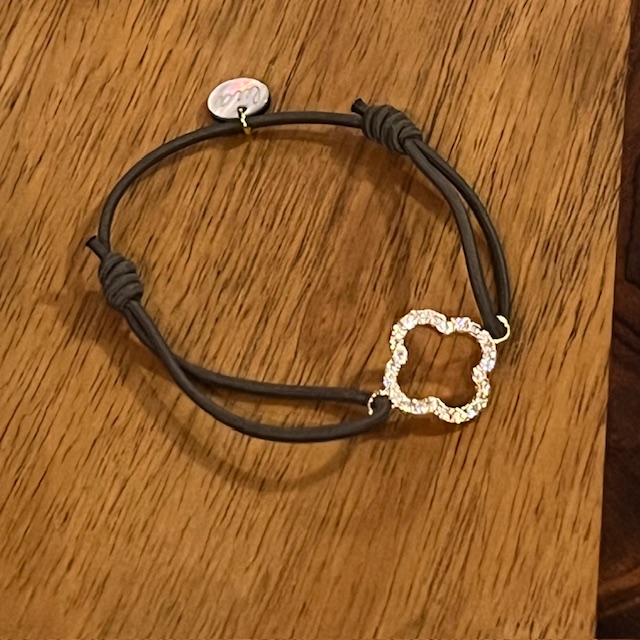 Lua Floris Armband - Elastisch mit Gold Glitzer Charm - Wählen Sie Ihre Farbe 