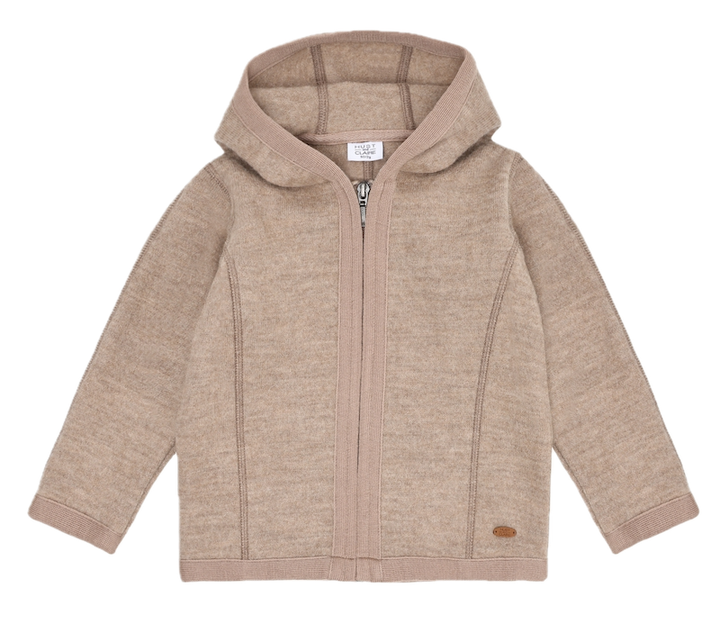 Hust & Claire Ebba Wollwalk Jacke mit Kapuze - Boiled Wool Hooded Jacket in Biscuit Beige Hust & Claire Ebba Wollwalk Jacke mit Kapuze - Boiled Wool Hooded Jacket in Biscuit Beige