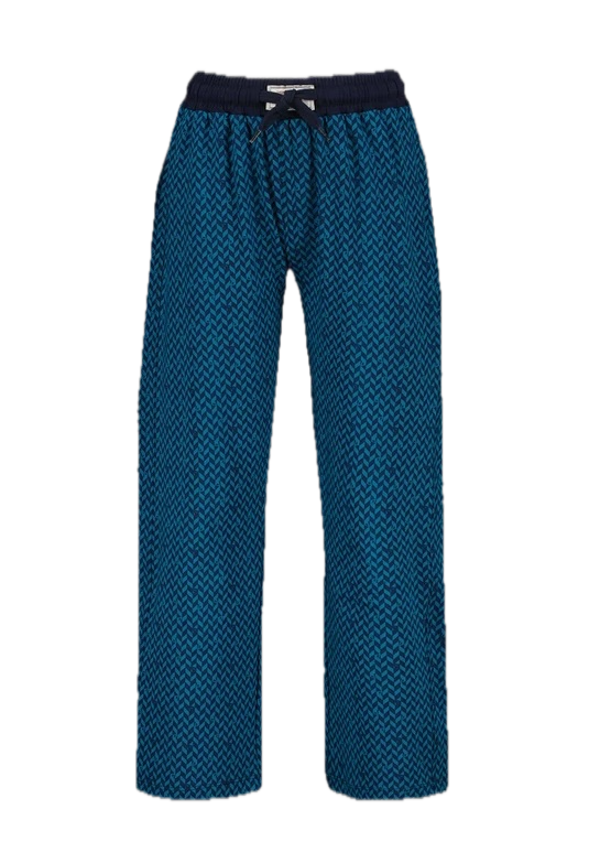 Vingino Jungs Pyjama Warrow in Dunkelblau mit Muster – Baumwoll-Stretch Schlafanzug