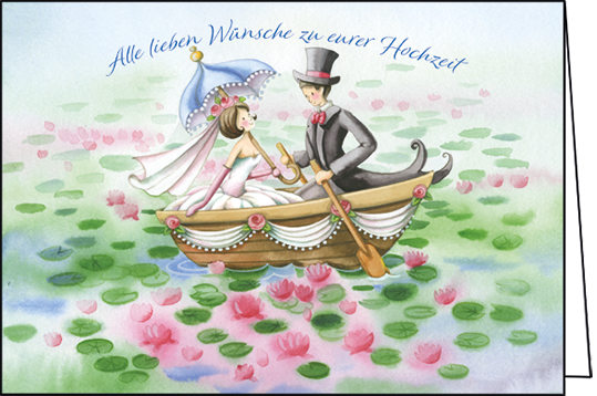 Edition Gollong Karte zur Hochzeit im Boot - Alle Lieben Wünsche zur Hochzeit Edition Gollong Karte zur Hochzeit im Boot - Alle Lieben Wünsche zur Hochzeit