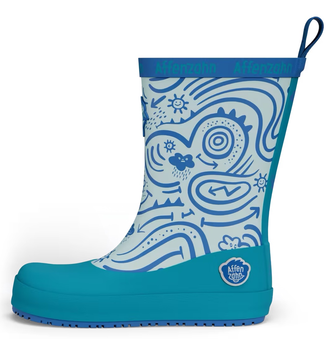 Affenzahn Gummistiefel Regenstiefel in Blau Vegan Plashy Hai